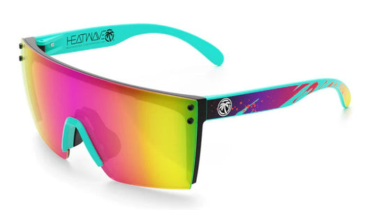 Lazer Face Sunglasses: Aqua Splash Black Frame Customs